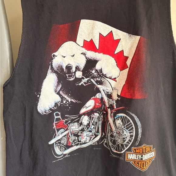 Vintage HAR’EY DAVIDSON Polar Bear Canads 1999 Tank Top Pirates XL - Picture 2 of 6